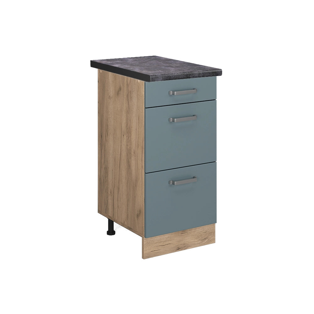 Vicco Mobiletto base per cucina Grigio-blu 40 cm con cassetti, PL Antracite