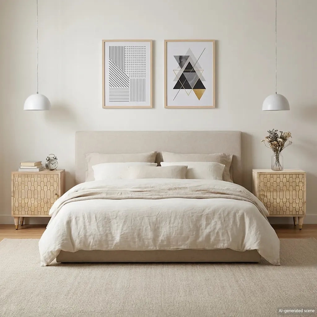 Comodini 2pz 40x33x46 cm in Legno Massello di Mango 358245