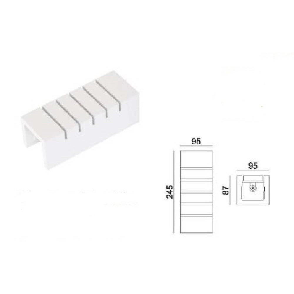 Trade Shop - Applique Parete Up E Down In Gesso Verniciabile Rettangolo Intagliato G9 Gs-e52 -