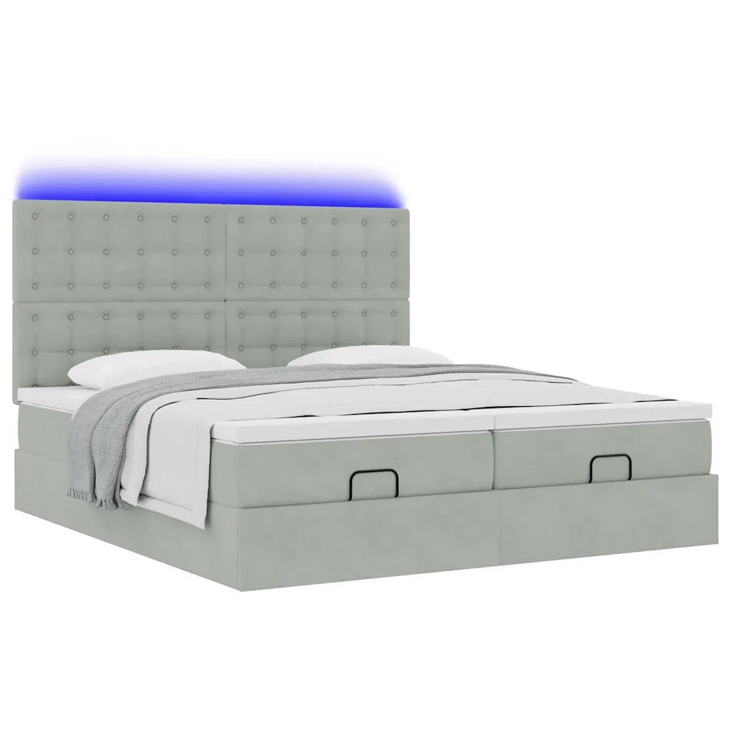 vidaXL Struttura Letto Pouf con Materassi 200x200 cm Velluto