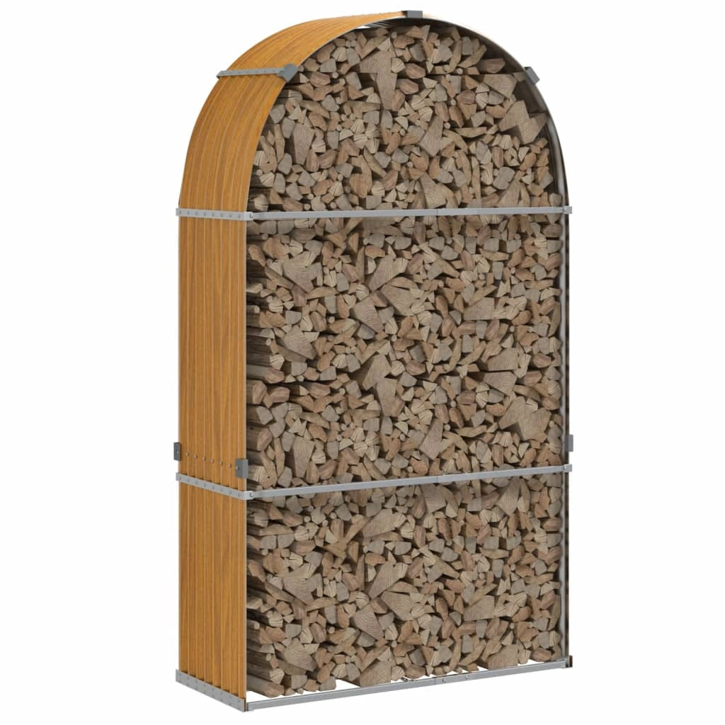 Portalegna chiaro 120 x 45 x 210 cm acciaio zincato marrone 02_0043810