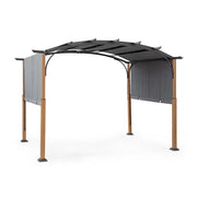 Gazebo in Acciaio effetto Legno con Telo Scorrevole Taormina Bizzotto