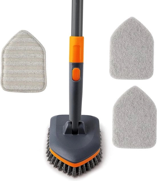 Borsetto 3 in 1 con effetto, contiene setole, panno di spazzolamento e panno di spazzolamento microfibra, spazzola per la pulizia della doccia, del water e del balcone