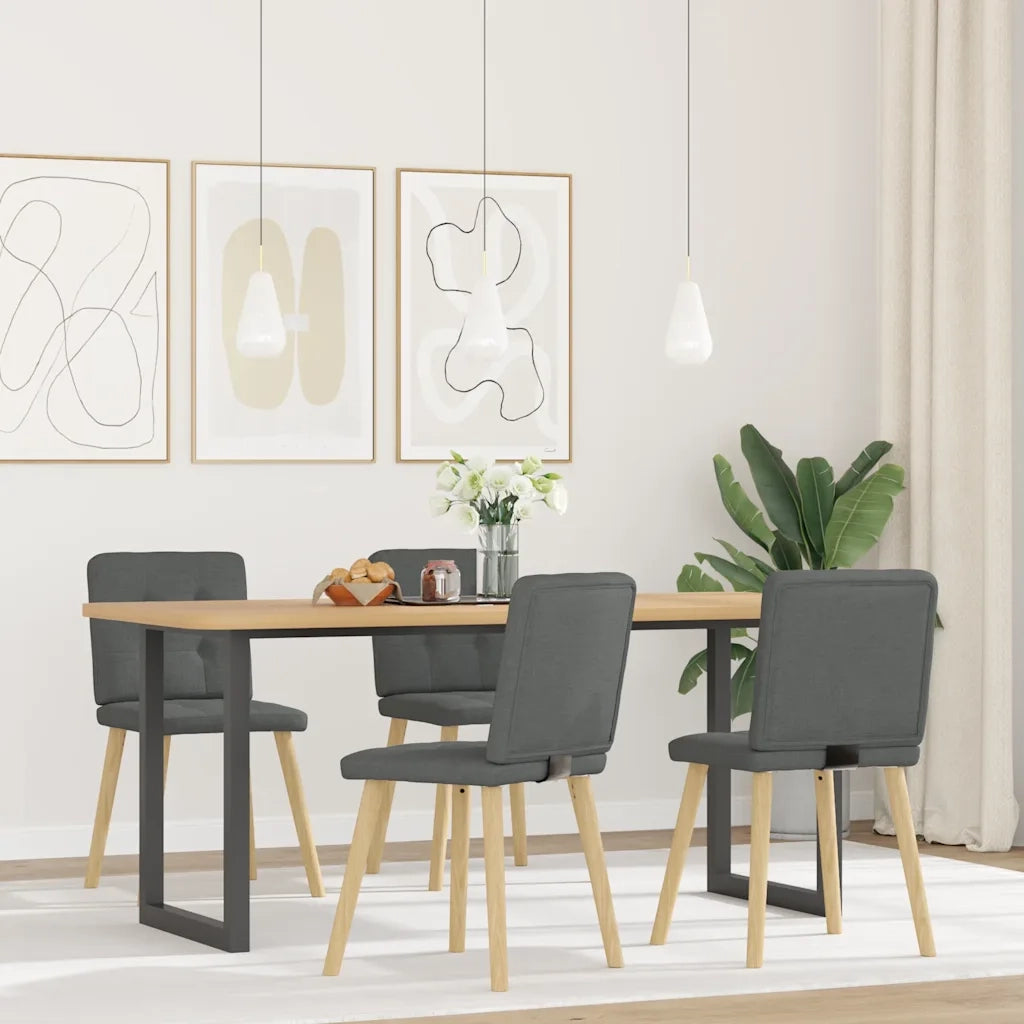Sedie da Pranzo 4 pz Grigio Scuro in Tessuto 3315169