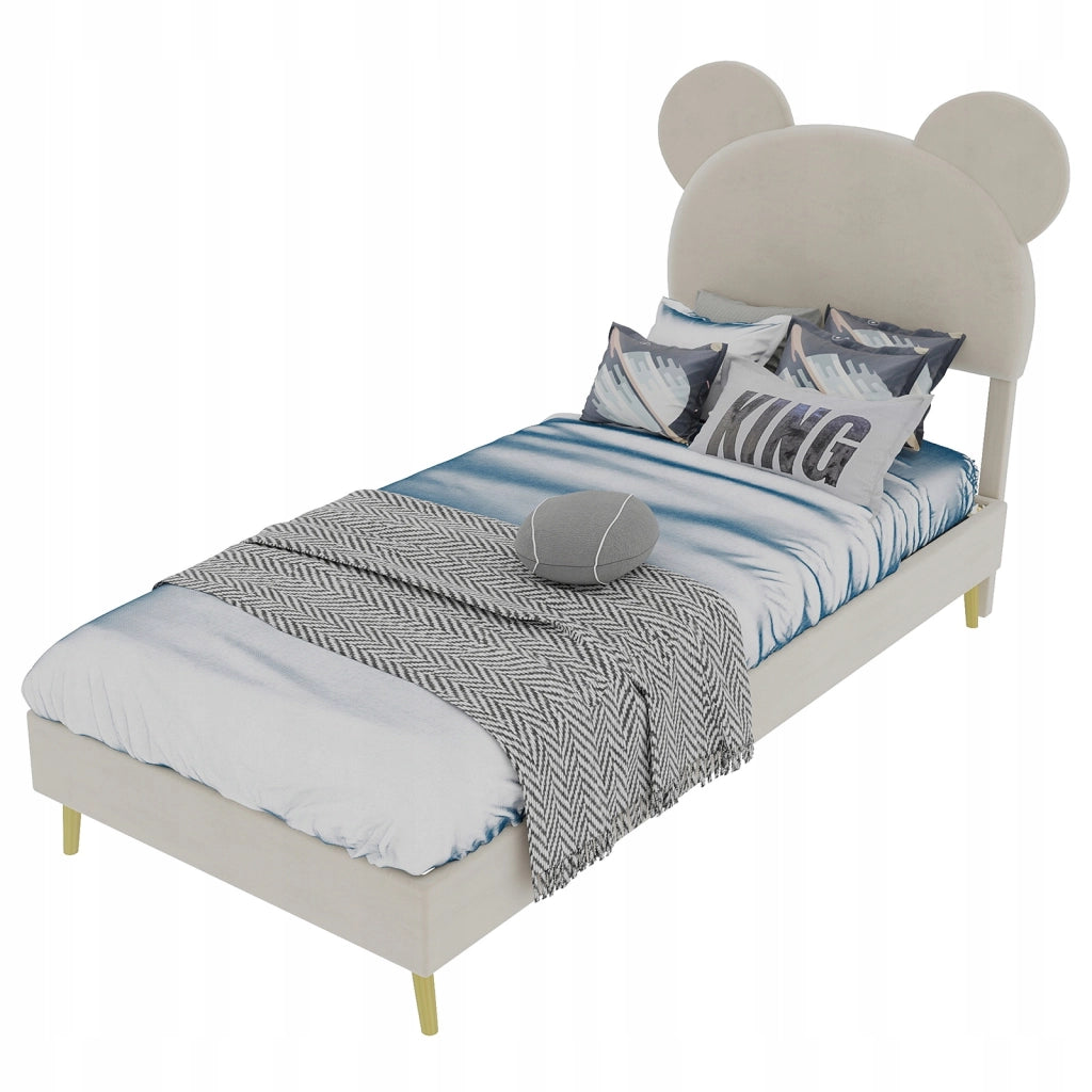 Letto imbottito 90x200 - Xylo - Minimalista beige
