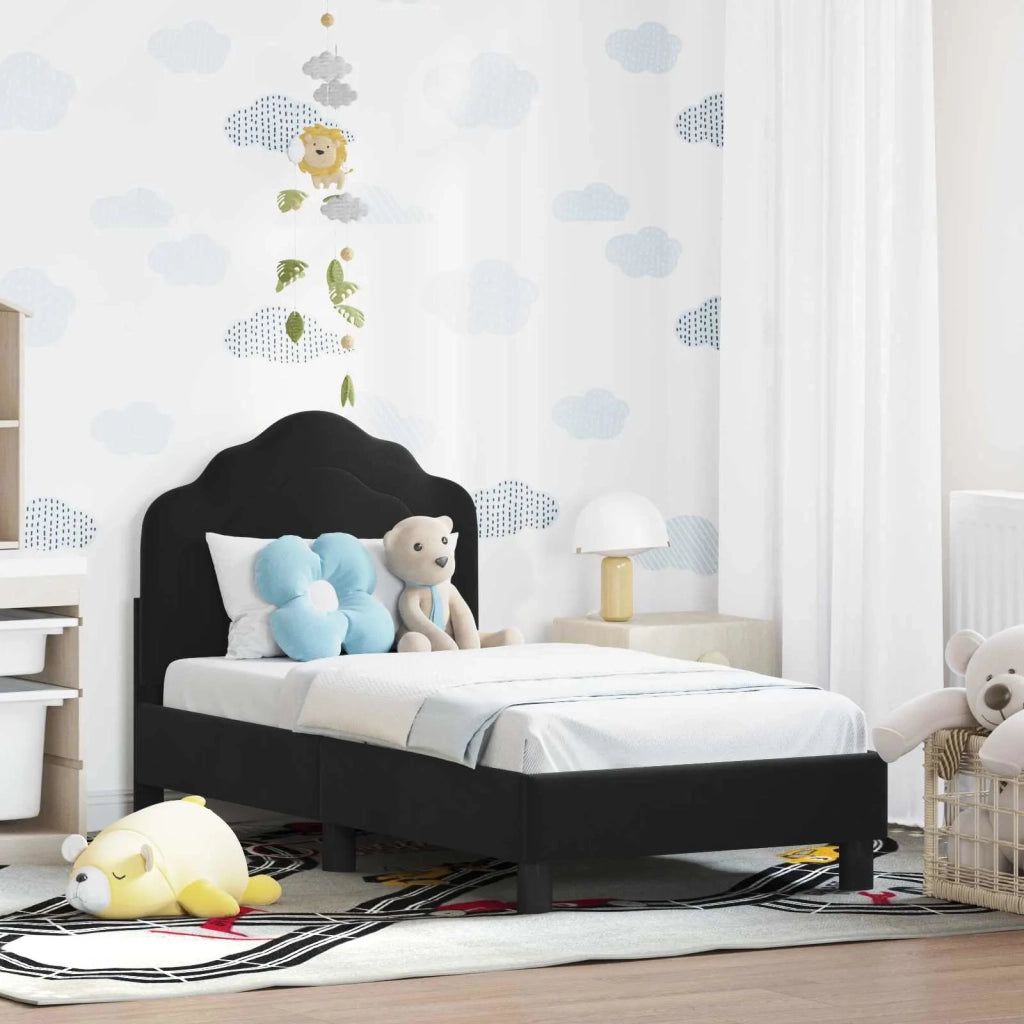 Struttura letto per bambini con testata-Giroletto per bambini Nero 70 x 140 cm 270556