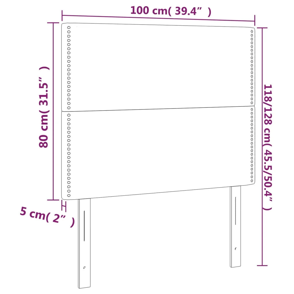 Testiera-Testata Decorativa Grigio Scuro 100x5x118/128 cm Velluto 397280