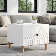 Tavolino da salotto con cassetto Bianco Lucido 49 x 50 x 40 cm 894279