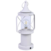 Lampada tavolo metallo bianco LED 21x18.5x46.5/52.5h cm