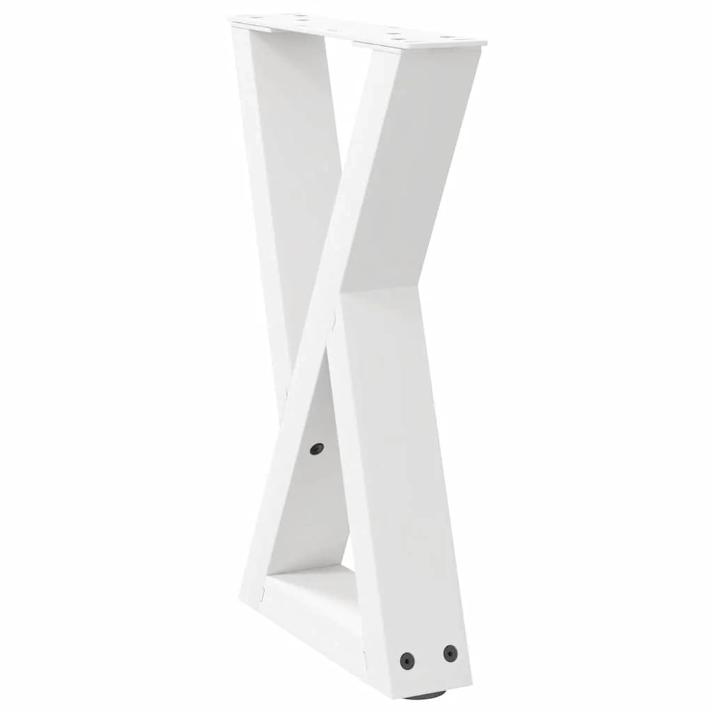 Set di 2 gambe regolabili per tavolino da caffè 28 x 43 cm design moderno ed elegante in acciaio bianco 02_0056983