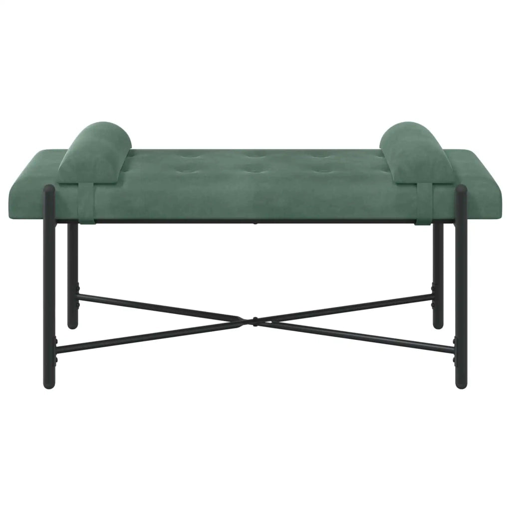 Panchina con bottoni e cuscini Verde Mare 110 x 40 x 46 cm 42038396