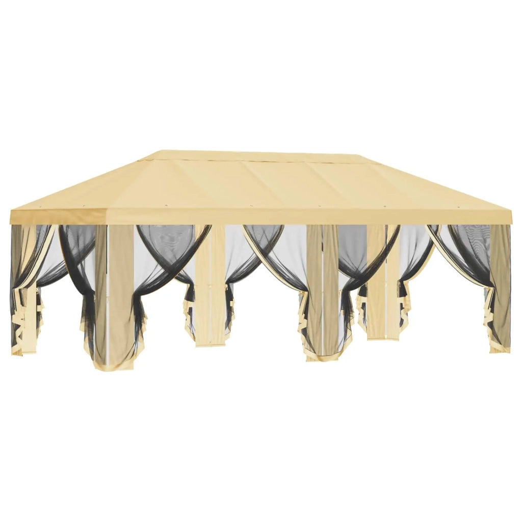 Copertura Gazebo con Pareti Laterali Crema 600,5 x 300,5 cm 900436