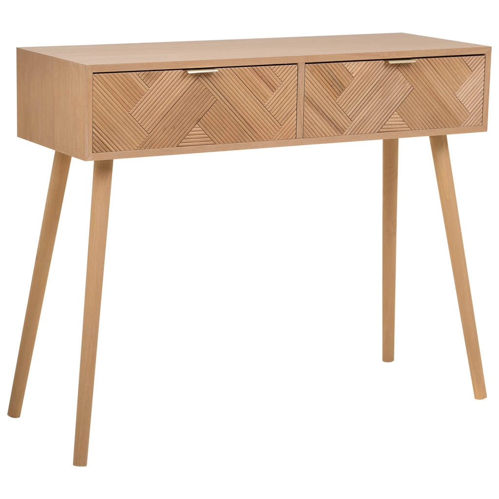 Mobile da ingresso in legno con 2 cassetti marroni 99x34x78