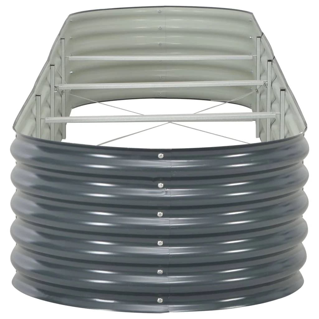 Fioriera rialzata per piante e fiori giardino 400 x 80 x 44 cm acciaio zincato grigio 02_0001051