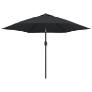 Ombrellone da Esterni con Palo in Metallo 300 cm Nero da giardino cod mxl 29597