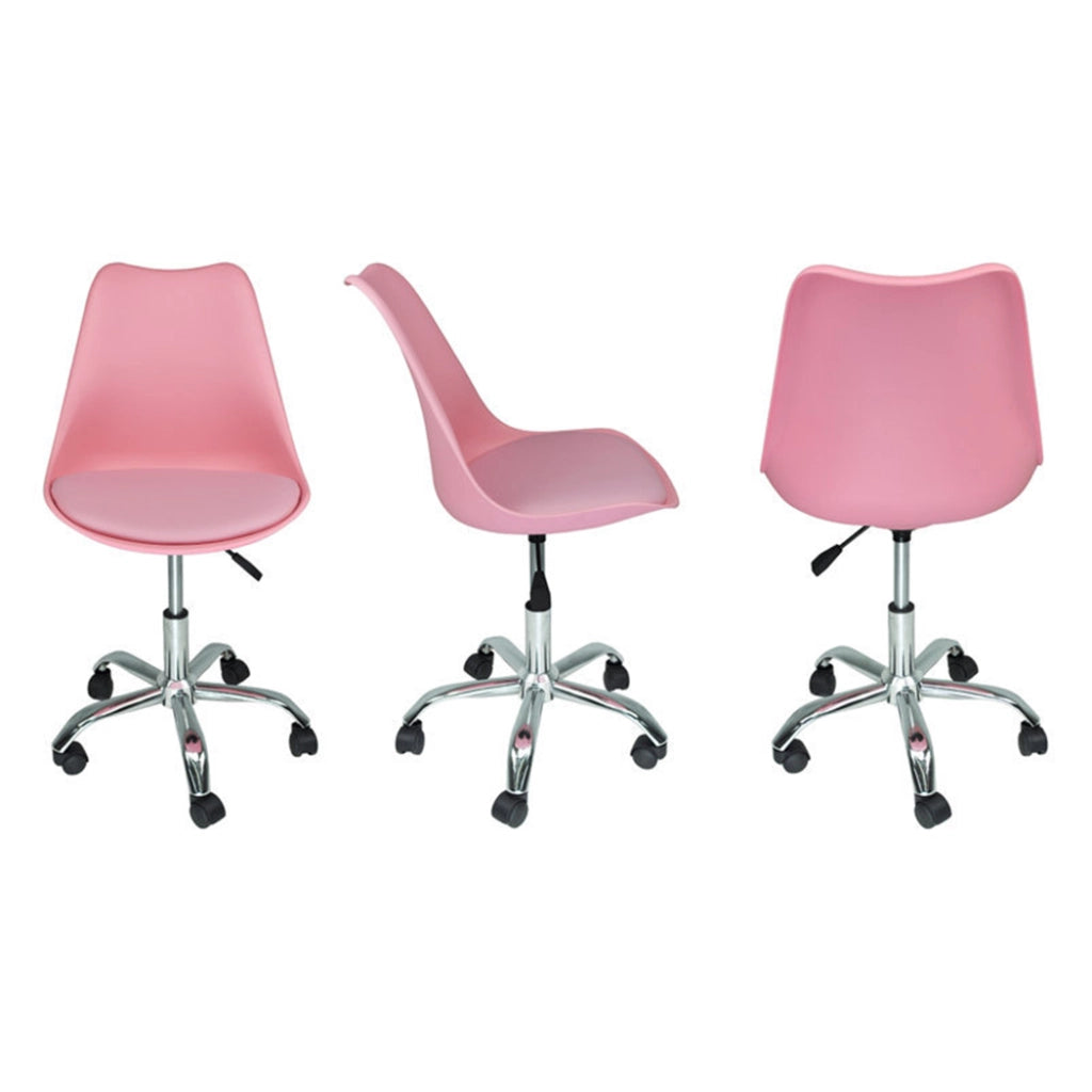 Sedia da ufficio girevole, sedia da scrivania rosa con rotelle - Sally - SU19SAPM