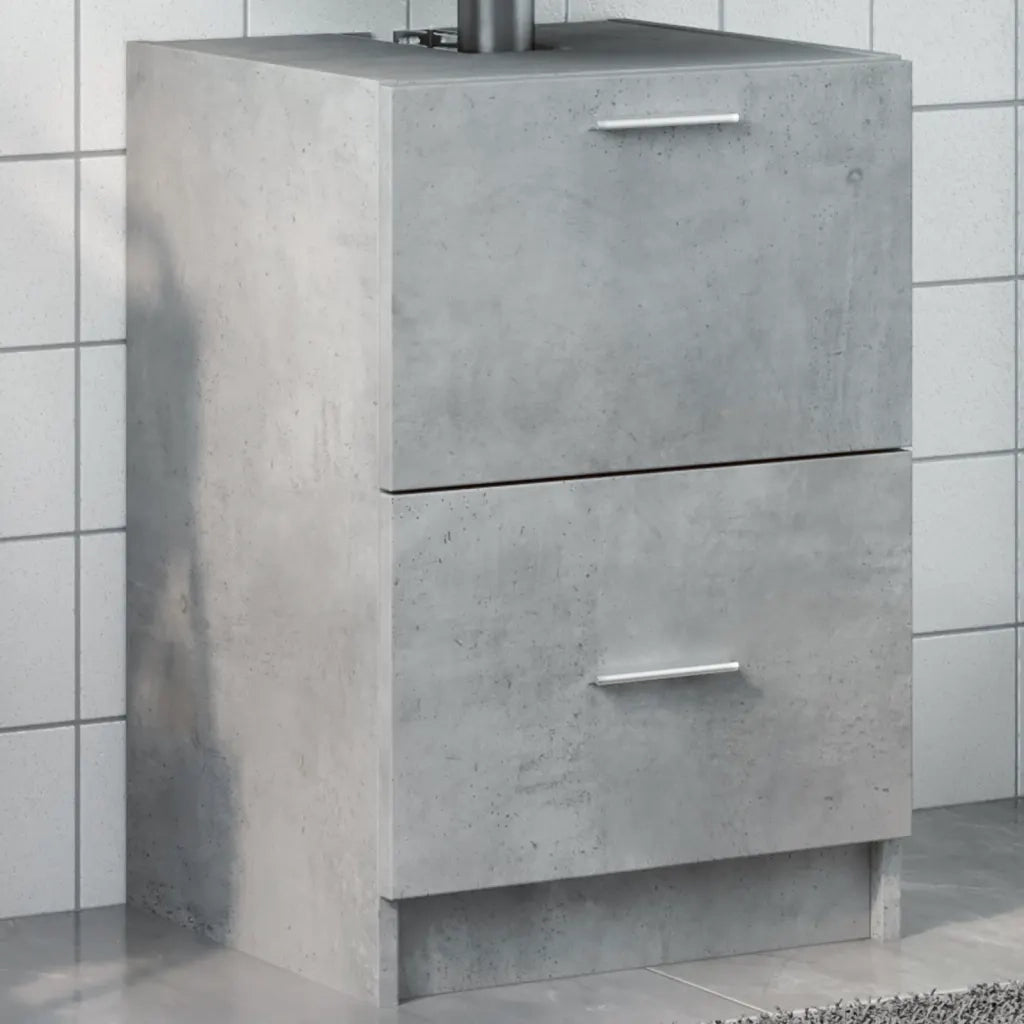 Mobile Lavabo-Armadietto da bagno Grigio Cemento 80x33x60 cm in Legno Multistrato 851351