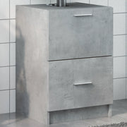 Mobile Lavabo-Armadietto da bagno Grigio Cemento 80x33x60 cm in Legno Multistrato 851351