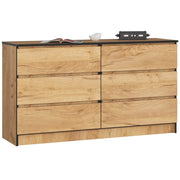 Cassettiera AKORD K140 Quercia Craft 138 cm 6 cassetti 138x40x77 cm