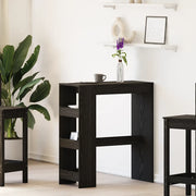 Tavolo Bar con Rastrelliera Rovere Nero 90x40x103,5 cm