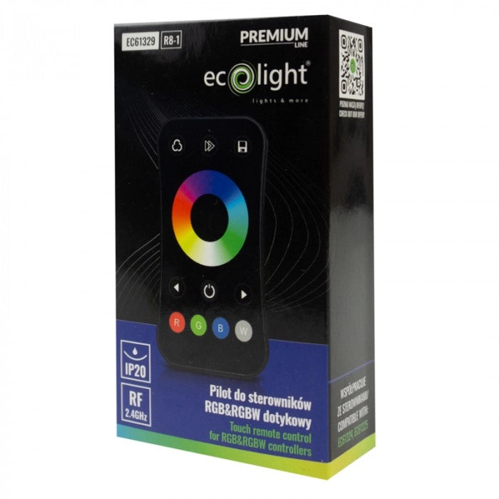 Telecomando RF touch per strisce LED RGB/RGBW R8-1 nero Ecolight