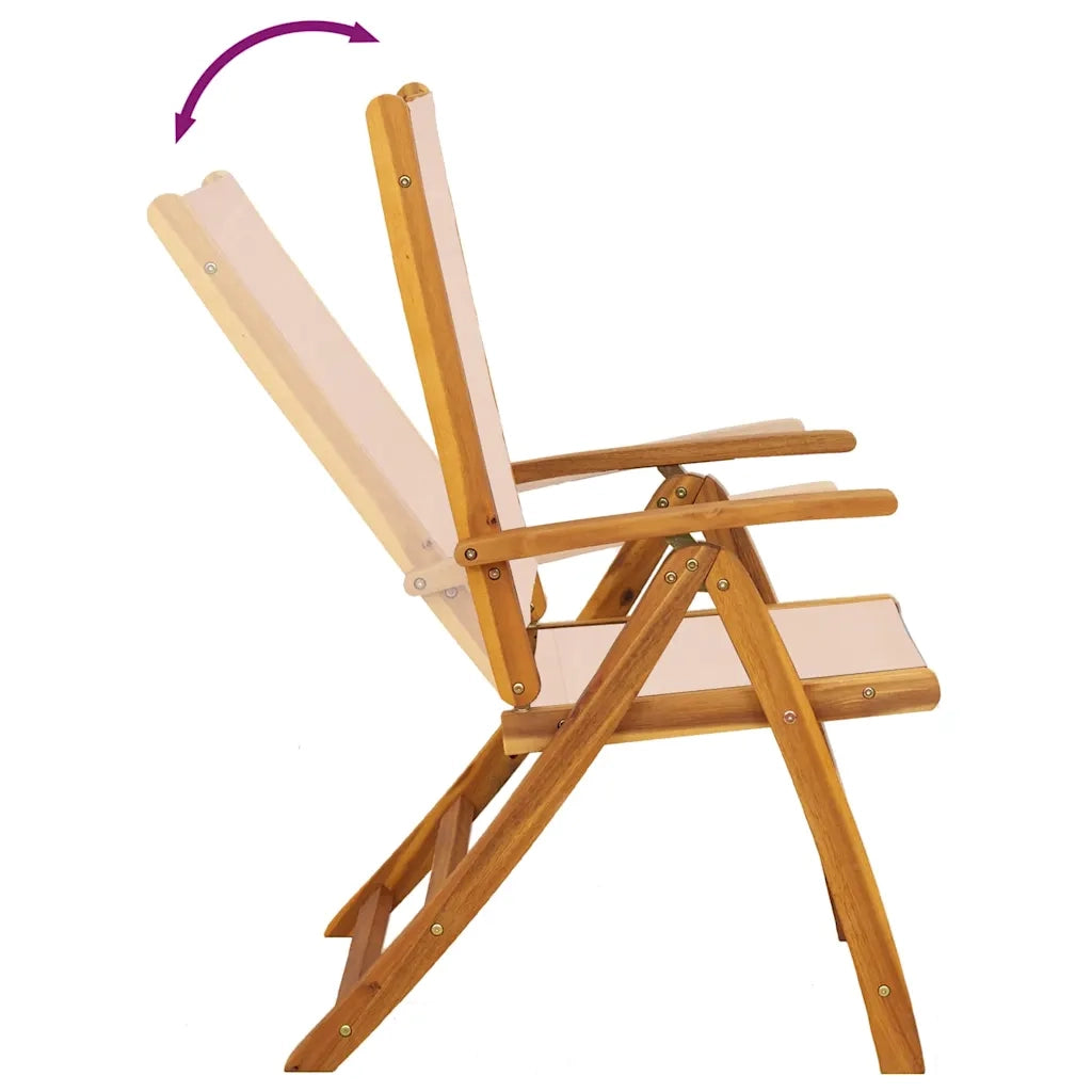 Set Pranzo da Giardino 7pz Legno Massello di Acacia e Textilene