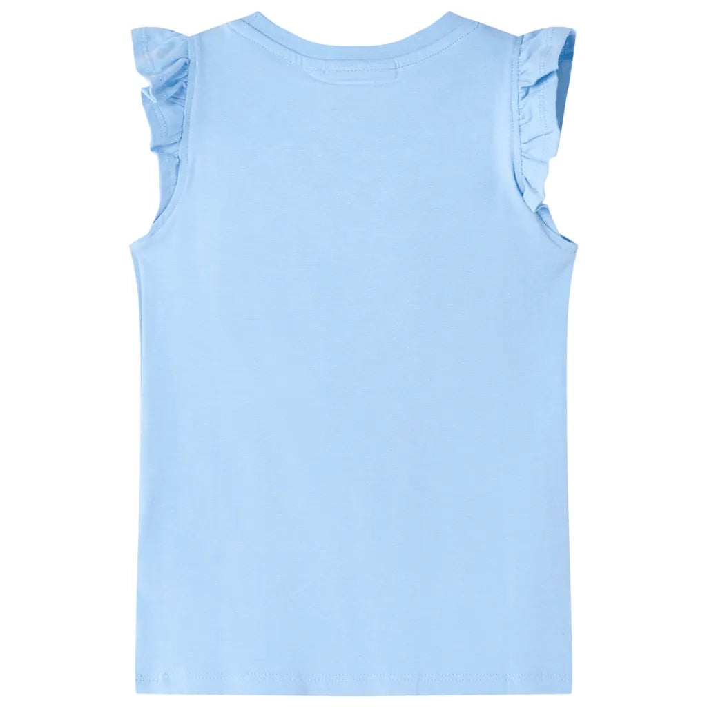 Maglietta da Bambina Maniche Volant Azzurra 128 11327