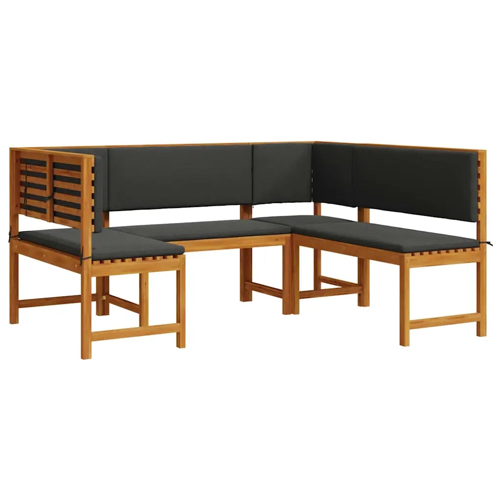 Set Panchina da Giardino 3 pcs Marrone Legno di Acacia Massello 3329106