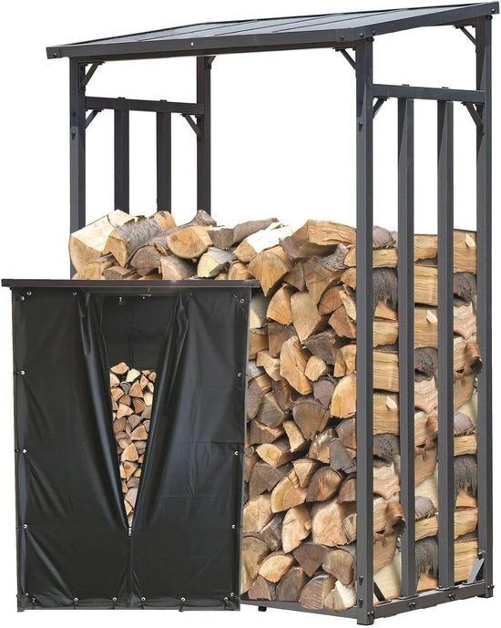 Raccordo di stoccaggio di legno metallico per giardino - 1,6 m³ - Resistente al tempo