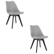 Sedia VALORA RIXK - Grigio con gambe nere x2