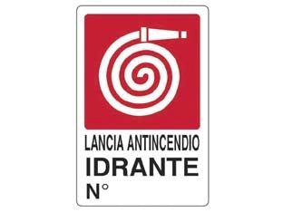 CARTELLO LANCIA ANTINCENDIO IDRANTE n°- - cm.20x30h. - 10 pezzi