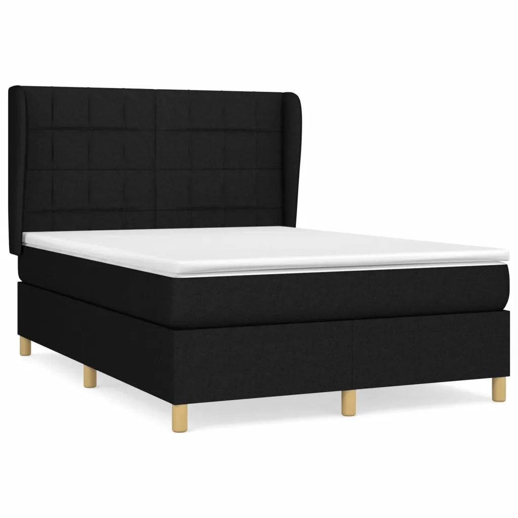 Giroletto a Molle con Materasso Nero 140x190 cm in Tessuto 3128519