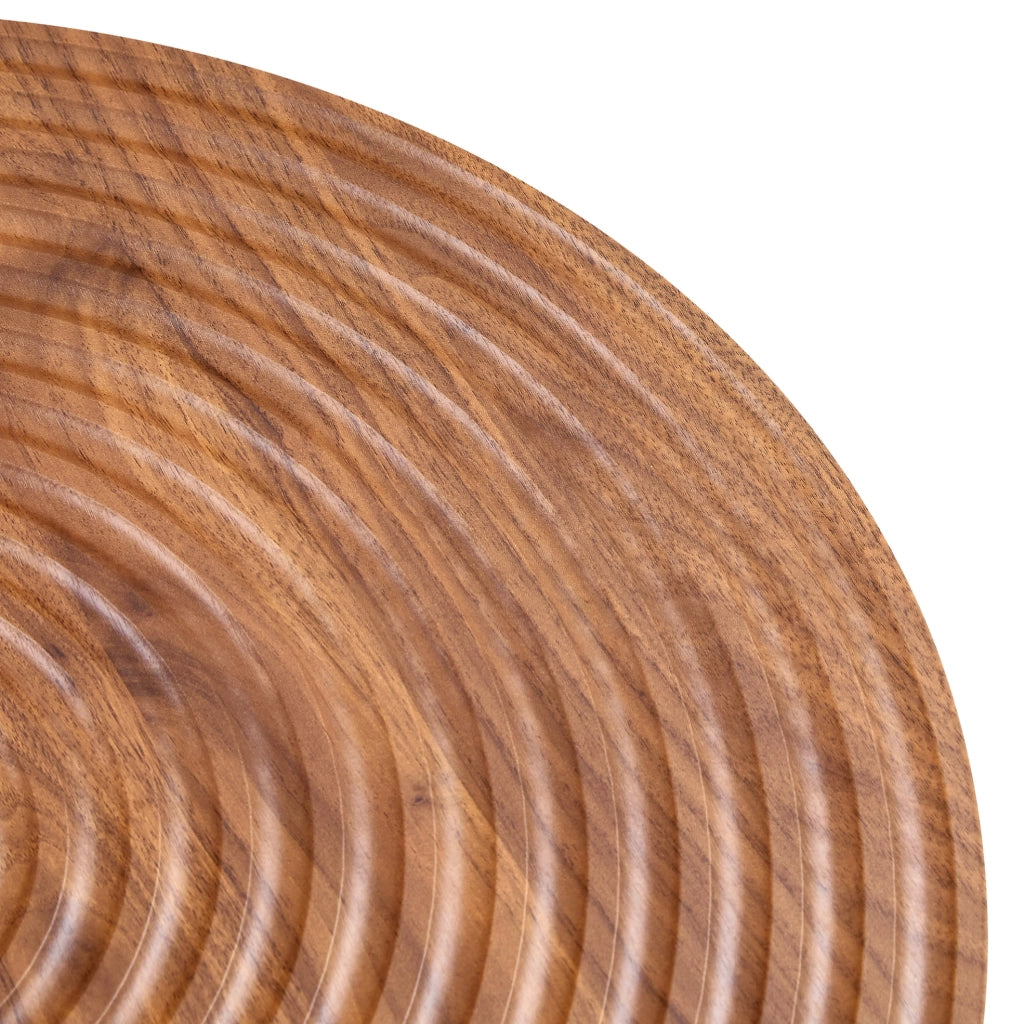 Tavolino da caffè 73.99x73.61x22.5 cm con piano spesso 5 cm in MDF e metallo; noce