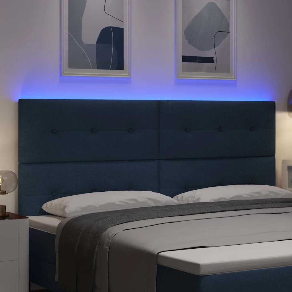 Testiera LED con strisce LED con testiera Blu 200 cm Tessuto 3338468