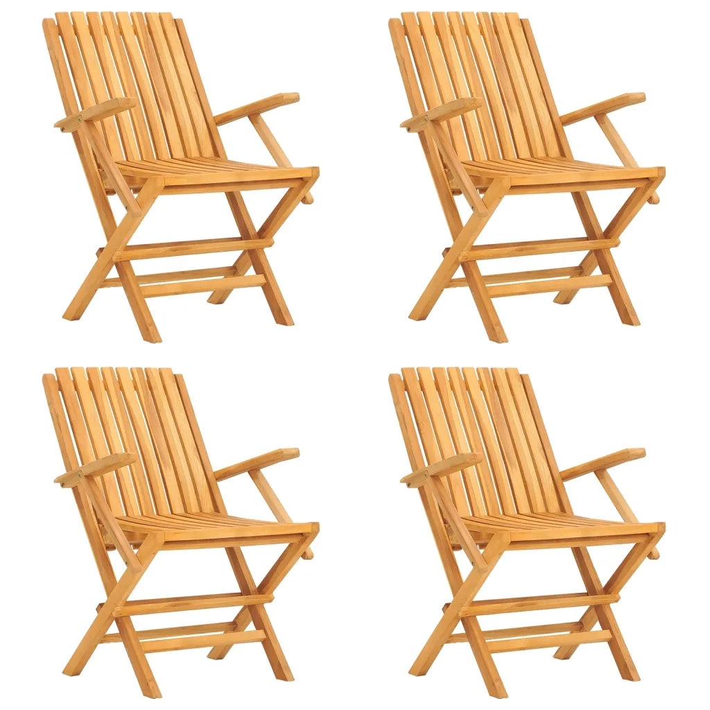 Set da Pranzo per Giardino 5 pz in Legno Massello di Teak