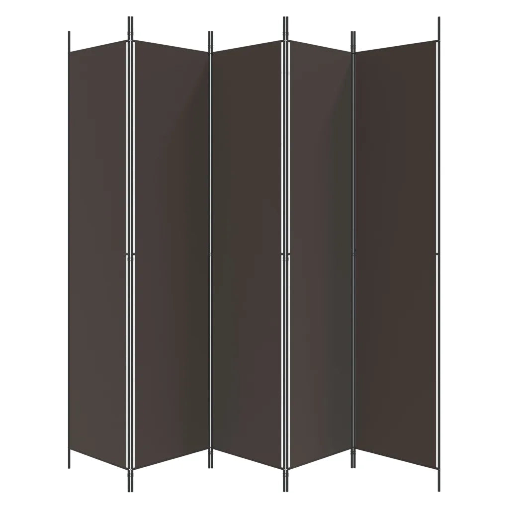 Divisorio a 5 Pannelli Marrone 250x220 cm in Tessuto 350203
