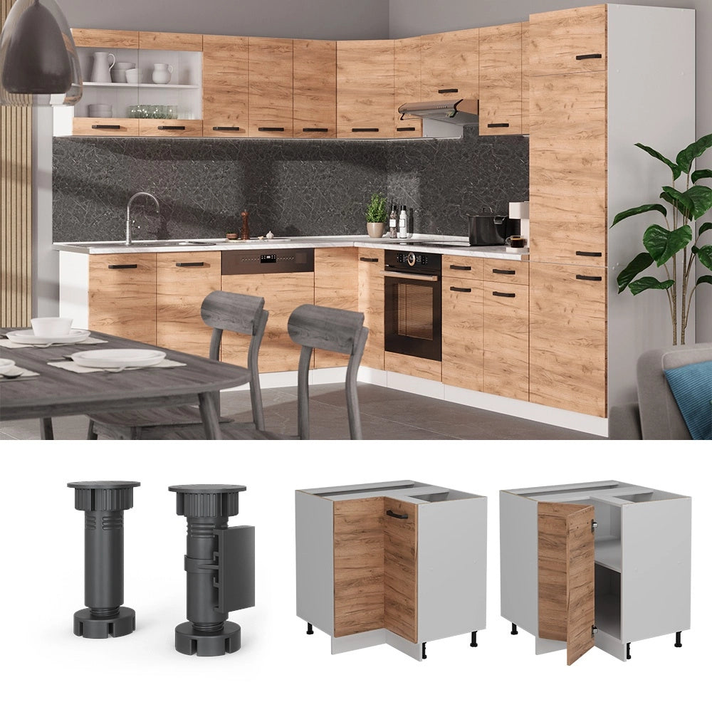 Mobile ad angolo cucina R-Line Rovere dorato/Bianco 75.6 cm senza piano di lavoro Vicco