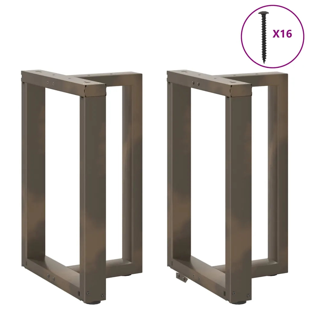 Gambe per tavolo da pranzo a forma di T 2 pz nere 60x35x(72-73) cm in acciaio