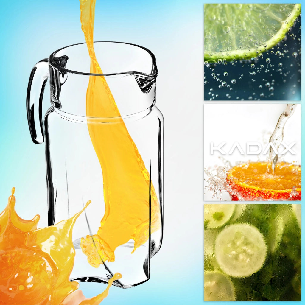 Caraffa in vetro KADAX per bevande, acqua, succhi di frutta, limonata, 1,7 l