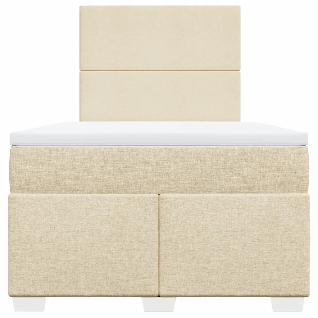 vidaXL Giroletto a Molle con Materasso Crema 120x200 cm in Tessuto