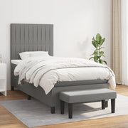 Giroletto a Molle con Materasso Grigio Scuro 90x190 cm Tessuto 3136718