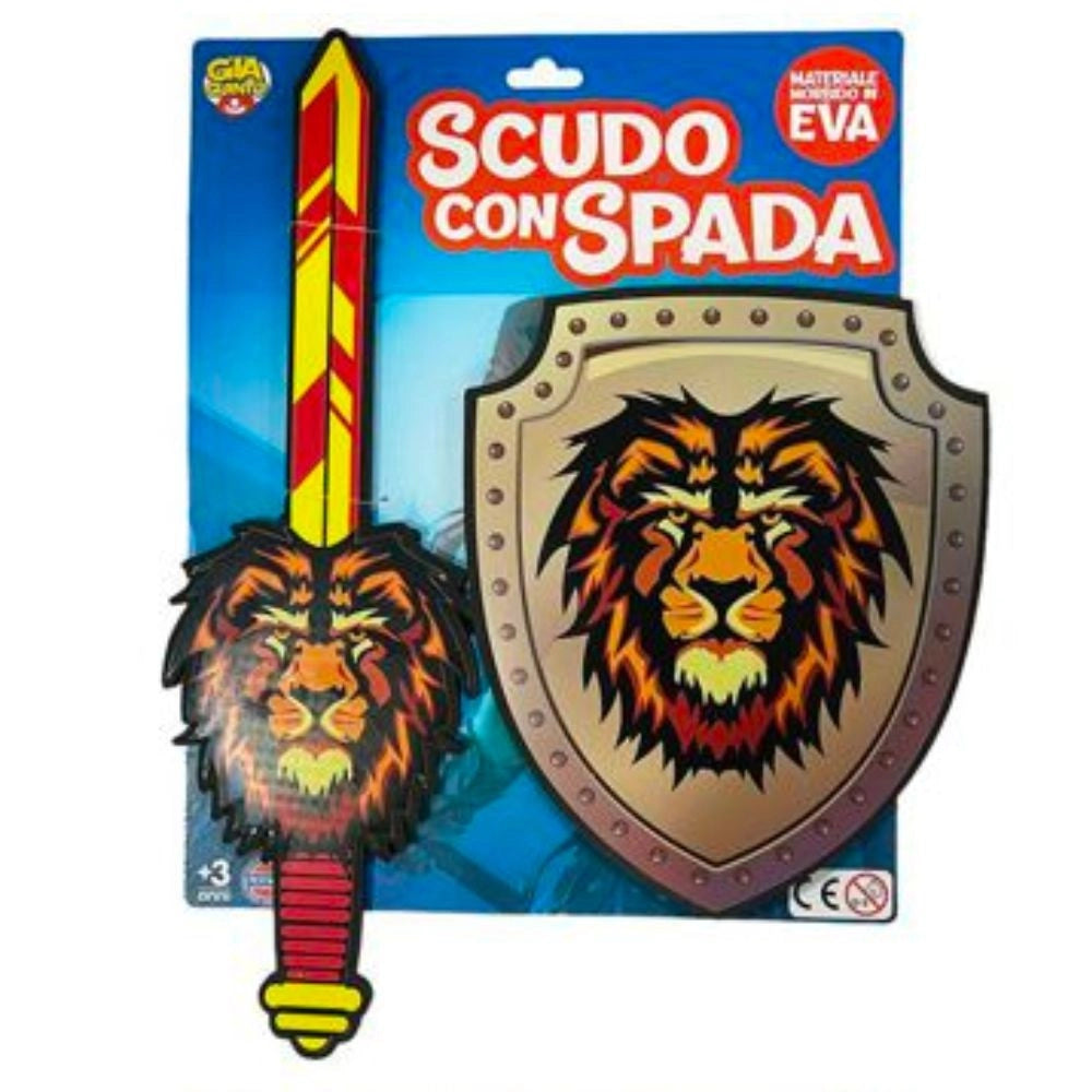 Trade Shop - Scudo Con Spada Modello Con Leone Tigre Oppure Squalo Gioco Per Bambini Di 3+ -
