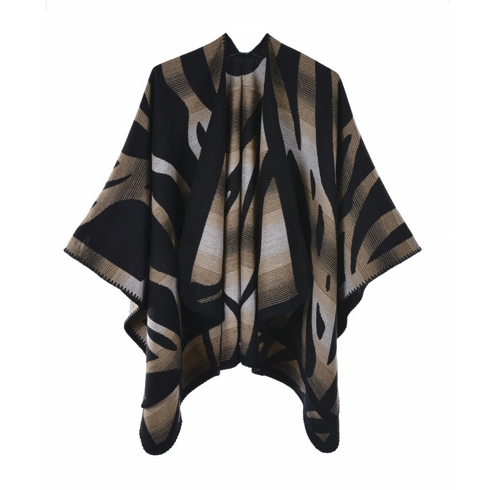 Sciarpa/stola da donna, classica stampa zebrata, mantellina con spacco, elegante e semplice, calda coperta.
