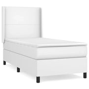 Letto singolo | Letto per adulti | Giroletto a Molle con Materasso Bianco 80x200 cm in Similpelle
