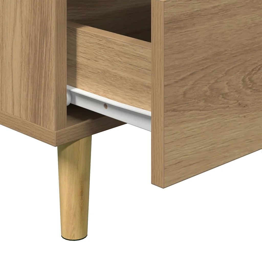 Comodino | Armadio da Notte | Mobiletto da notte Rovere Artigianale 40x35x69 cm in Legno Multistrato