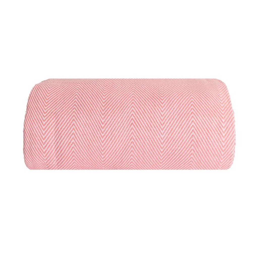 100% cotone rosa salmone plaid con frange 180x220cm ZIGORA