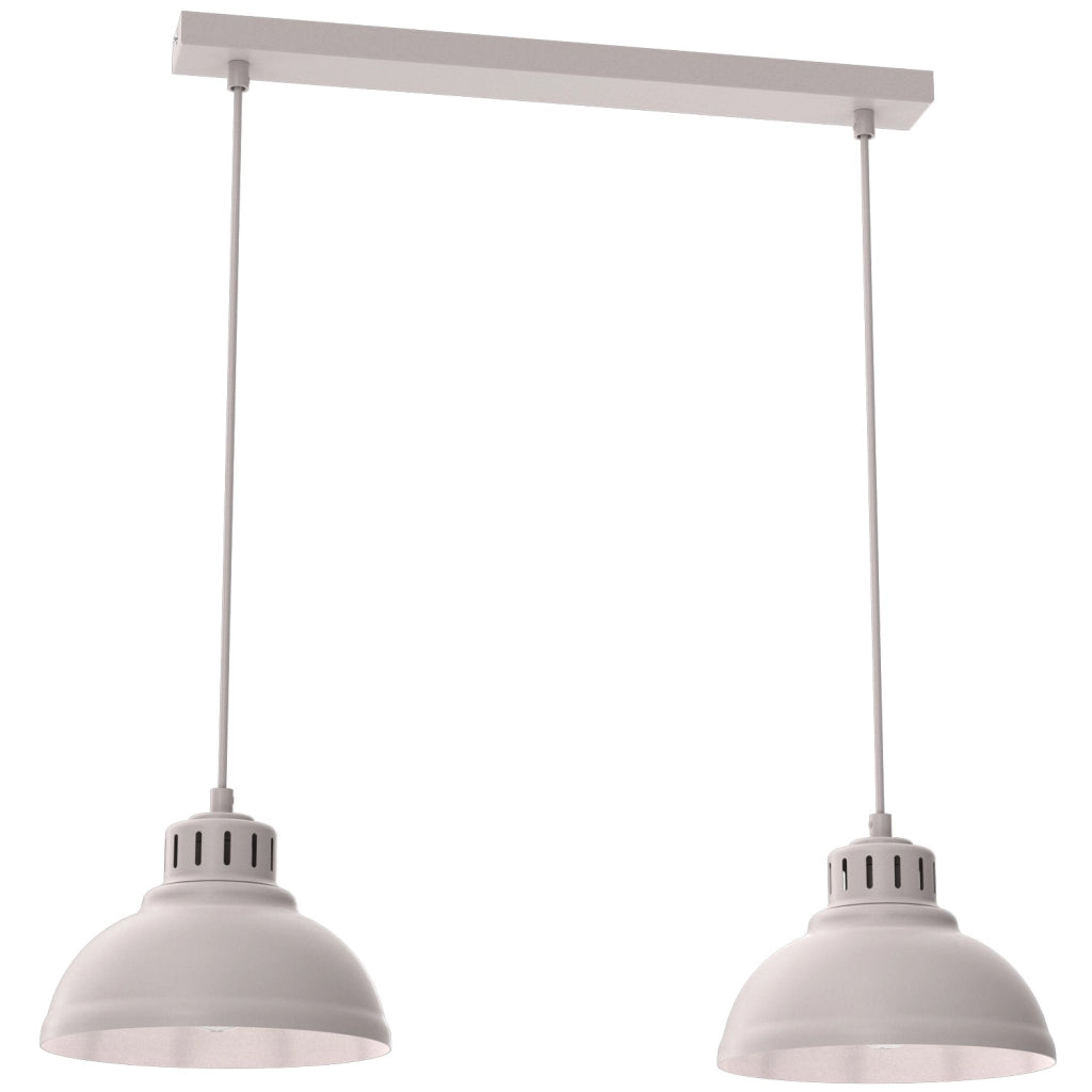 Lampada sospesa Sven 2xE27 cashmere acciaio Luminex