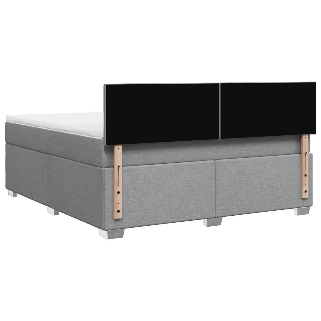 Giroletto a Molle con Materasso Grigio Chiaro180x200 cm Tessuto