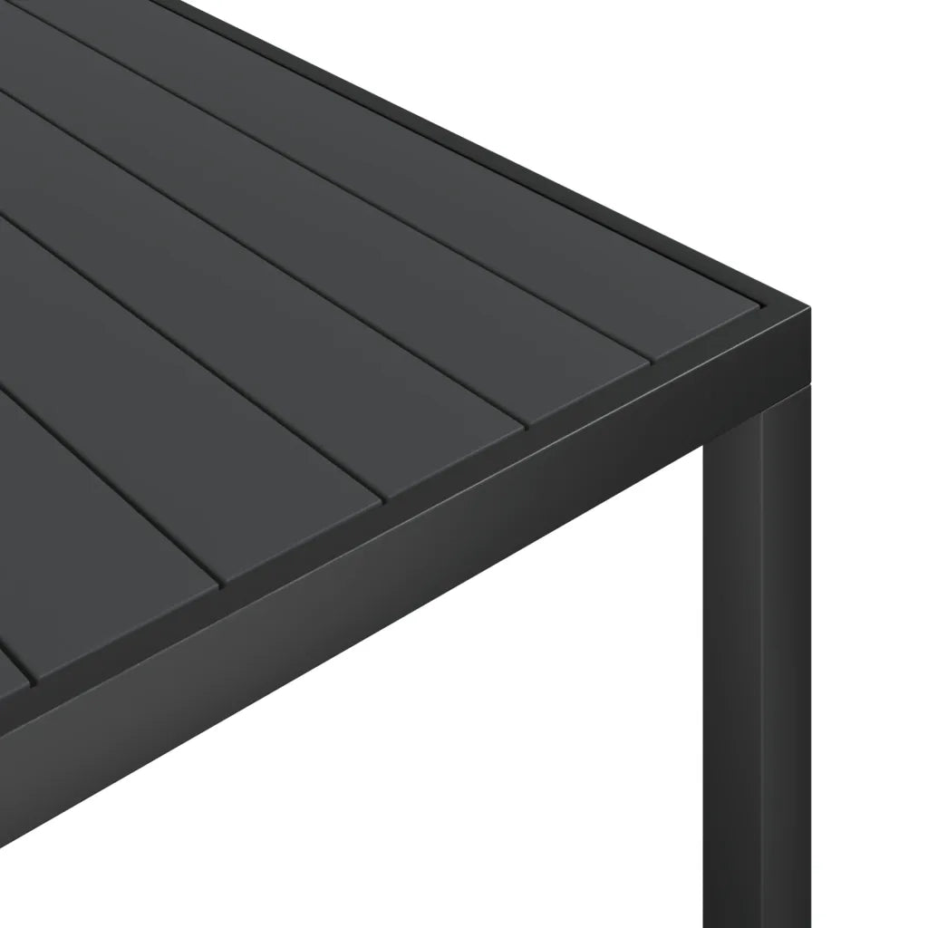 Set da Pranzo da Giardino 7 pz Nero in Alluminio 3200601