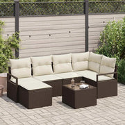Set di divani 7 pcs Marrone polyrattan 3346458